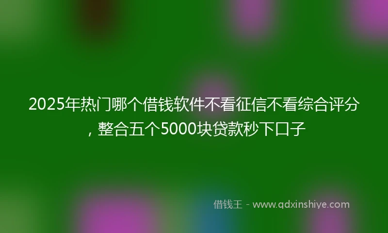 2025年热门哪个借钱软件不看征信不看综合评分，整合五个5000块贷款秒下口子