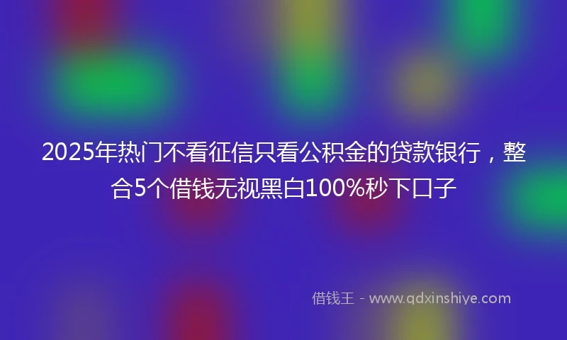 2025年热门不看征信只看公积金的贷款银行，整合5个借钱无视黑白100%秒下口子