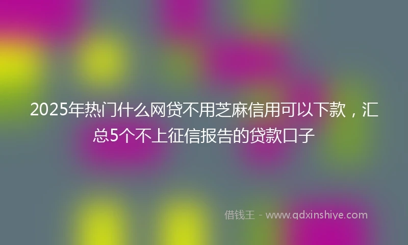 2025年热门什么网贷不用芝麻信用可以下款，汇总5个不上征信报告的贷款口子