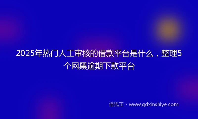 2025年热门人工审核的借款平台是什么，整理5个网黑逾期下款平台
