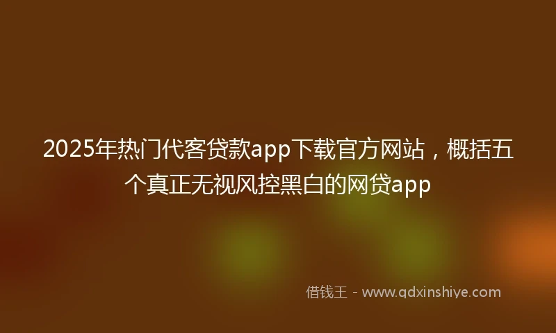 2025年热门代客贷款app下载官方网站，概括五个真正无视风控黑白的网贷app