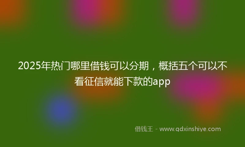 2025年热门哪里借钱可以分期，概括五个可以不看征信就能下款的app