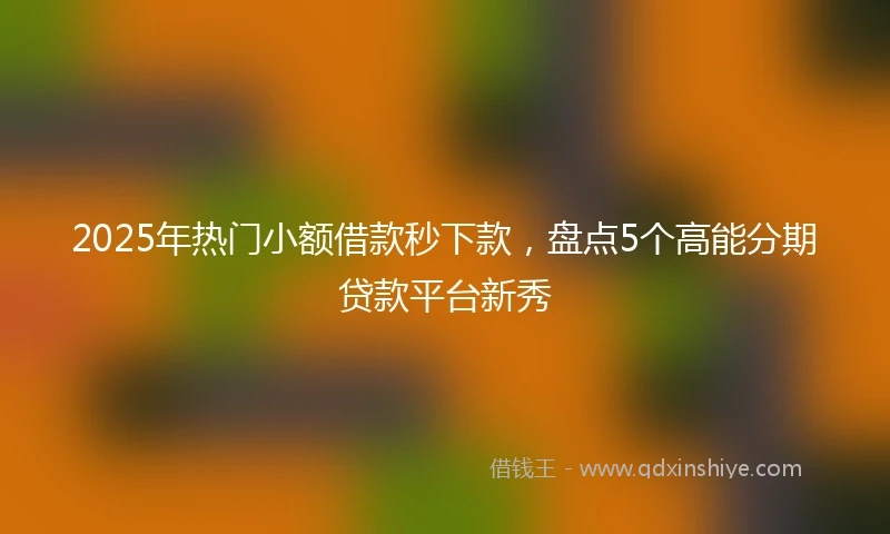 2025年热门小额借款秒下款，盘点5个高能分期贷款平台新秀