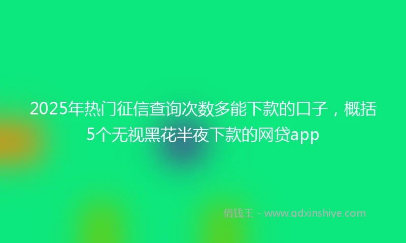 2025年热门征信查询次数多能下款的口子，概括5个无视黑花半夜下款的网贷app