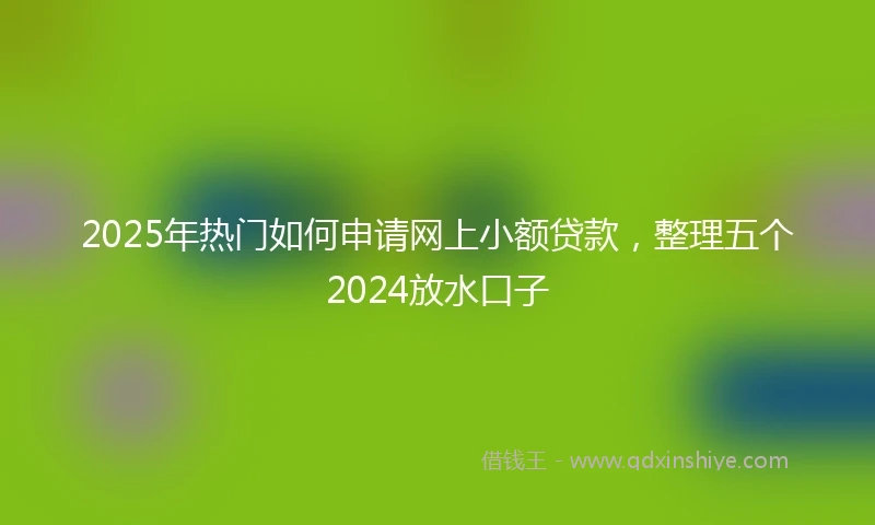 2025年热门如何申请网上小额贷款，整理五个2024放水口子