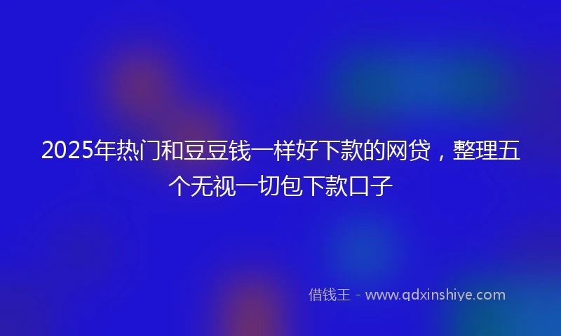 2025年热门和豆豆钱一样好下款的网贷，整理五个无视一切包下款口子