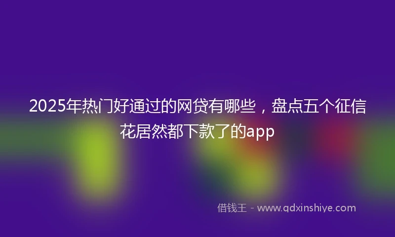 2025年热门好通过的网贷有哪些,盘点五个征信花居然都下款了的app