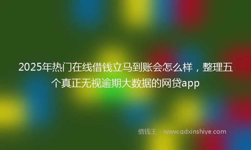 2025年热门在线借钱立马到账会怎么样，整理五个真正无视逾期大数据的网贷app