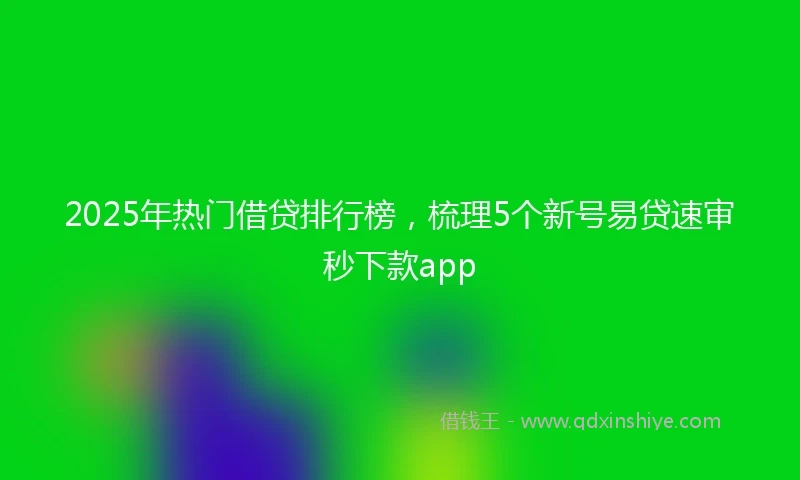 2025年热门借贷排行榜，梳理5个新号易贷速审秒下款app
