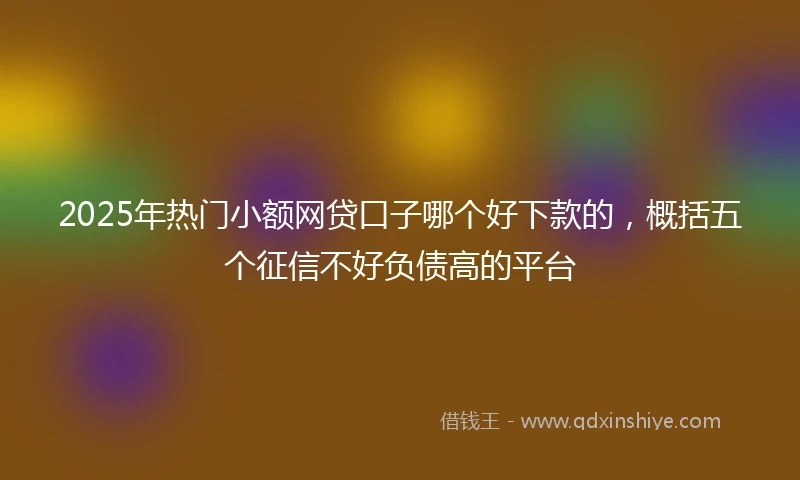 2025年热门小额网贷口子哪个好下款的，概括五个征信不好负债高的平台