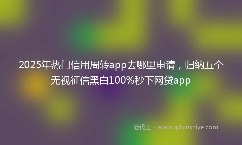 2025年热门信用周转app去哪里申请，归纳五个无视征信黑白100%秒下网贷app