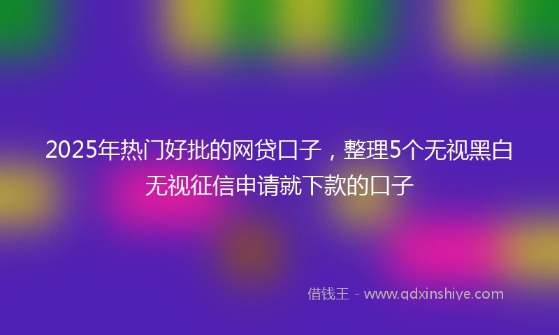 2025年热门好批的网贷口子，整理5个无视黑白无视征信申请就下款的口子