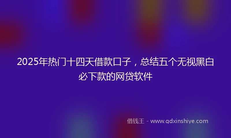 2025年热门十四天借款口子，总结五个无视黑白必下款的网贷软件