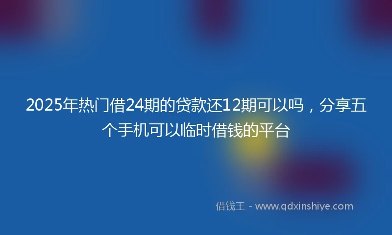 2025年热门借24期的贷款还12期可以吗，分享五个手机可以临时借钱的平台