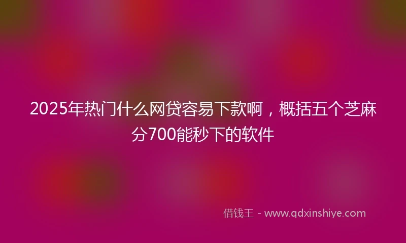 2025年热门什么网贷容易下款啊，概括五个芝麻分700能秒下的软件