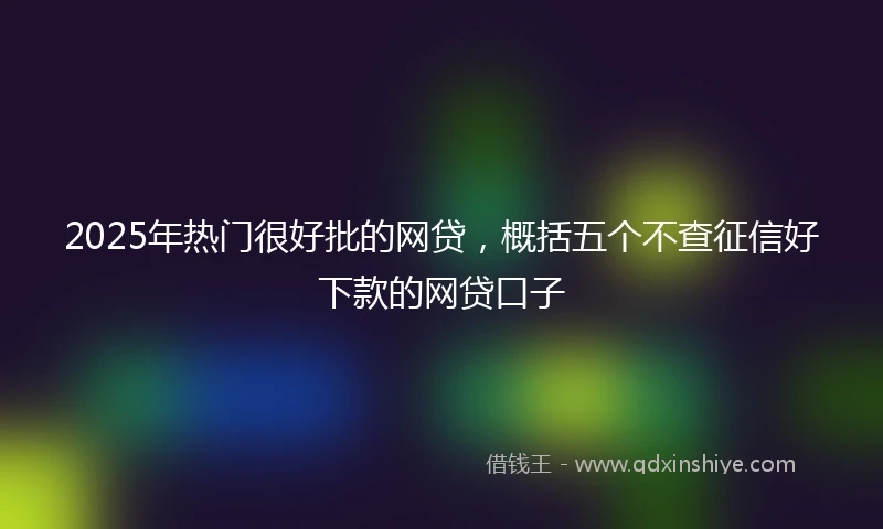 2025年热门很好批的网贷，概括五个不查征信好下款的网贷口子