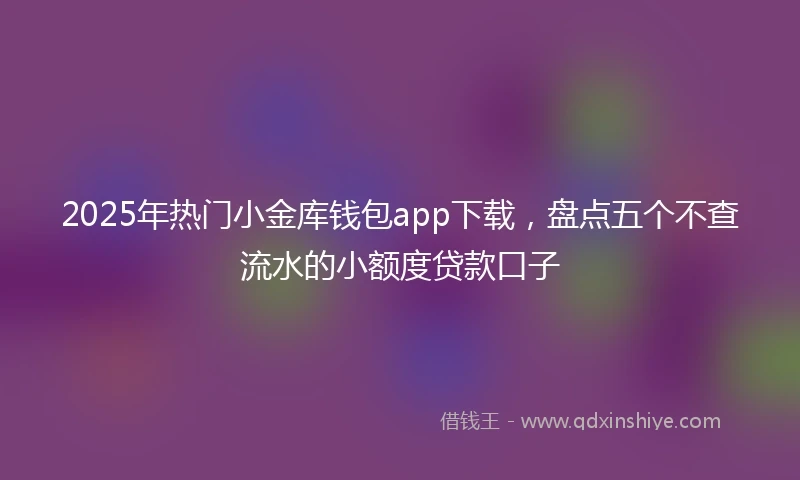2025年热门小金库钱包app下载，盘点五个不查流水的小额度贷款口子