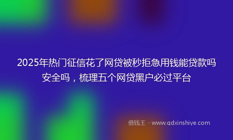 2025年热门征信花了网贷被秒拒急用钱能贷款吗安全吗，梳理五个网贷黑户必过平台