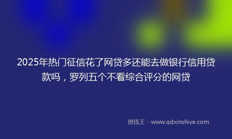 2025年热门征信花了网贷多还能去做银行信用贷款吗，罗列五个不看综合评分的网贷