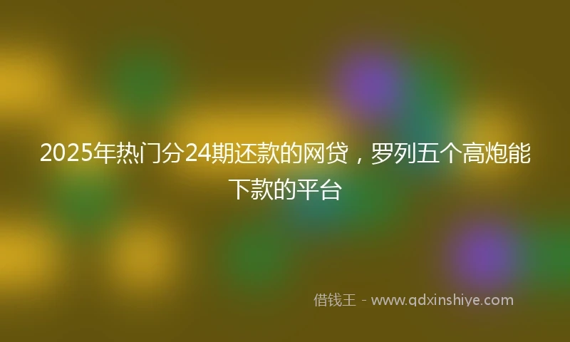 2025年热门分24期还款的网贷，罗列五个高炮能下款的平台