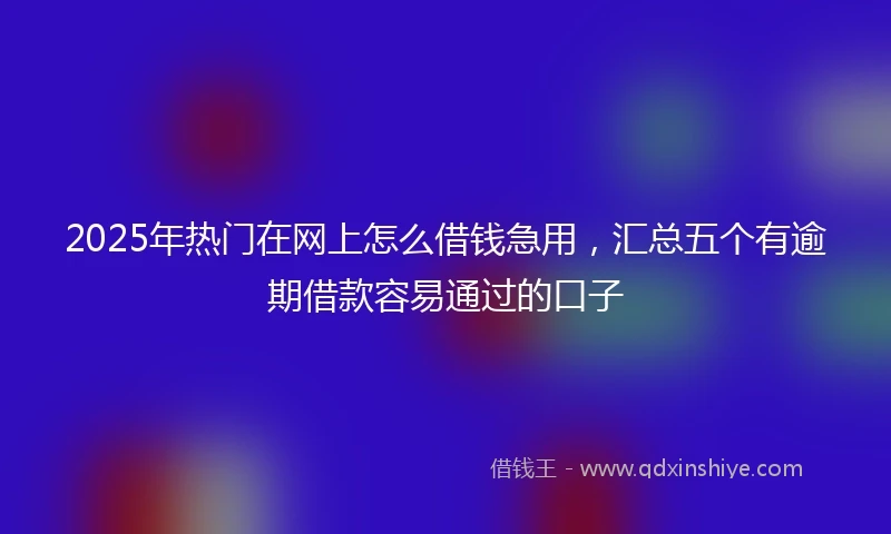 2025年热门在网上怎么借钱急用，汇总五个有逾期借款容易通过的口子