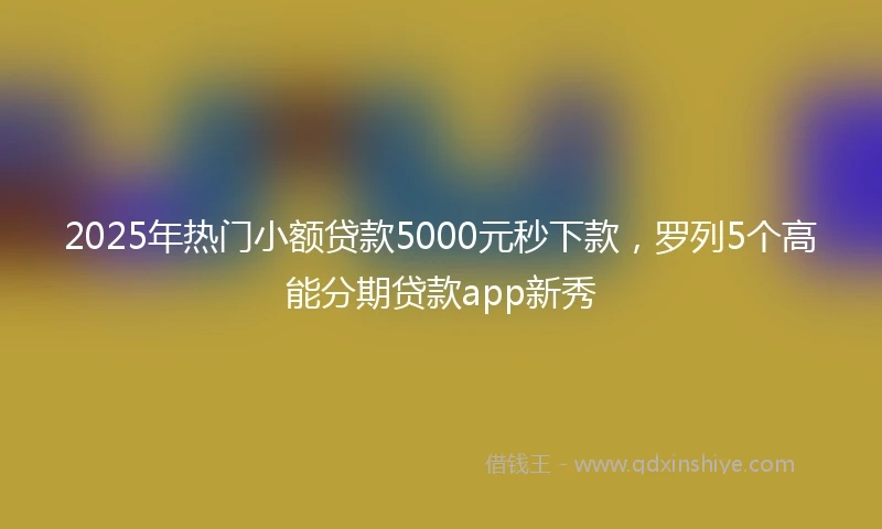 2025年热门小额贷款5000元秒下款，罗列5个高能分期贷款app新秀