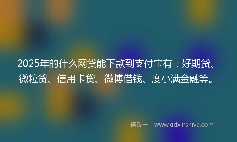 2025年的什么网贷能下款到支付宝有：好期贷、微粒贷、信用卡贷、微博借钱、度小满金融等。