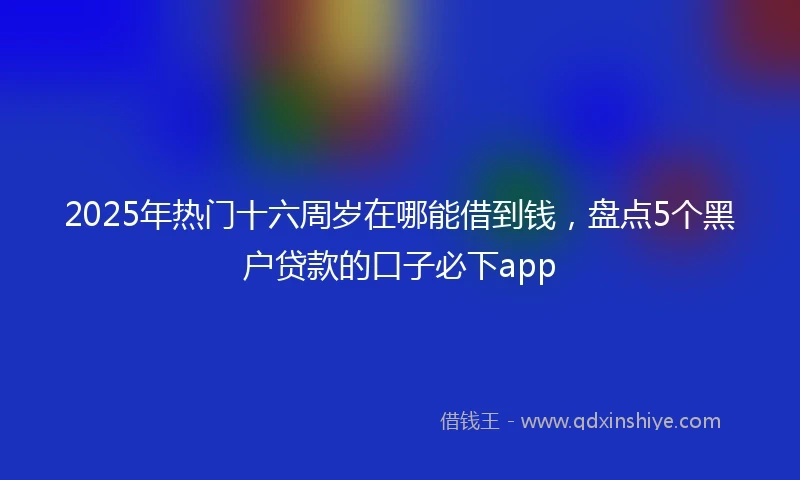 2025年热门十六周岁在哪能借到钱，盘点5个黑户贷款的口子必下app