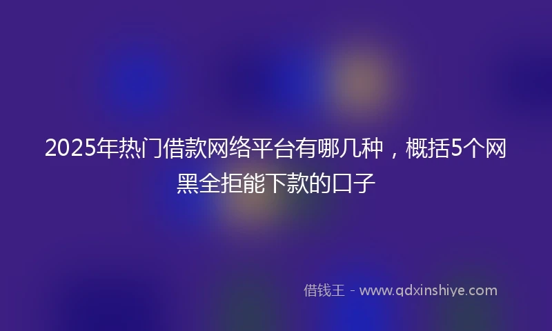 2025年热门借款网络平台有哪几种，概括5个网黑全拒能下款的口子