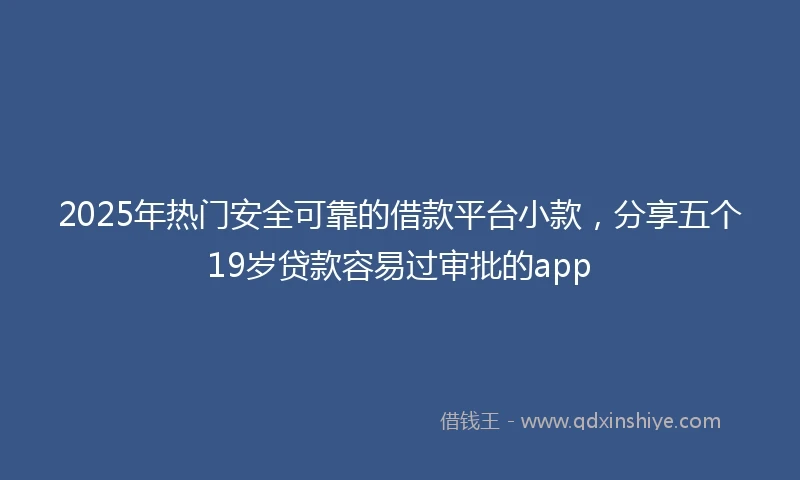 2025年热门安全可靠的借款平台小款，分享五个19岁贷款容易过审批的app