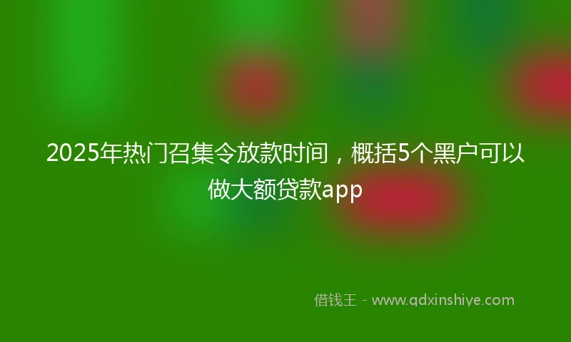 2025年热门召集令放款时间，概括5个黑户可以做大额贷款app