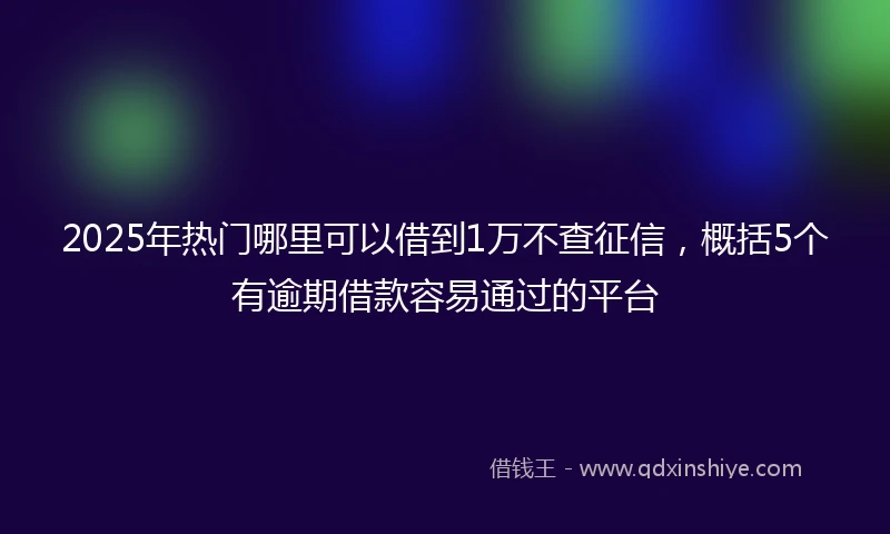 2025年热门哪里可以借到1万不查征信，概括5个有逾期借款容易通过的平台