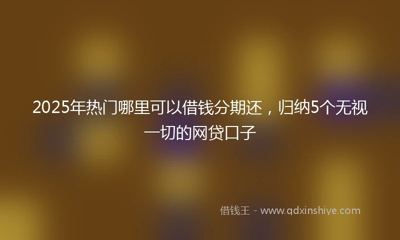 2025年热门哪里可以借钱分期还，归纳5个无视一切的网贷口子