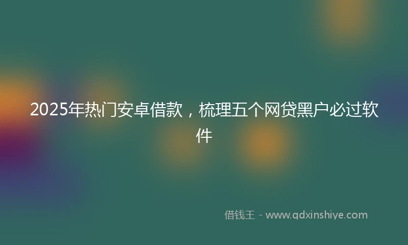 2025年热门安卓借款，梳理五个网贷黑户必过软件