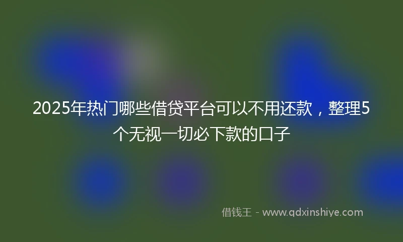 2025年热门哪些借贷平台可以不用还款，整理5个无视一切必下款的口子