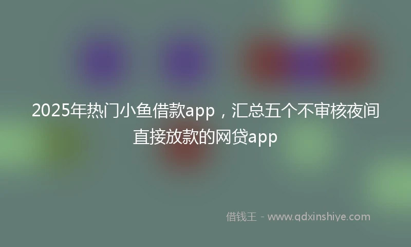 2025年热门小鱼借款app，汇总五个不审核夜间直接放款的网贷app