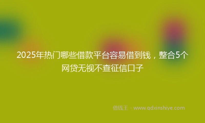 2025年热门哪些借款平台容易借到钱，整合5个网贷无视不查征信口子
