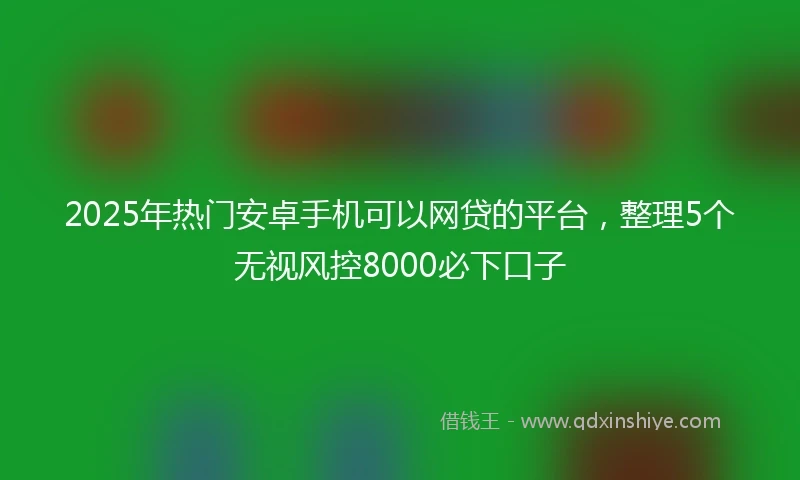 2025年热门安卓手机可以网贷的平台，整理5个无视风控8000必下口子