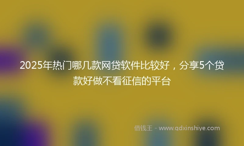 2025年热门哪几款网贷软件比较好，分享5个贷款好做不看征信的平台