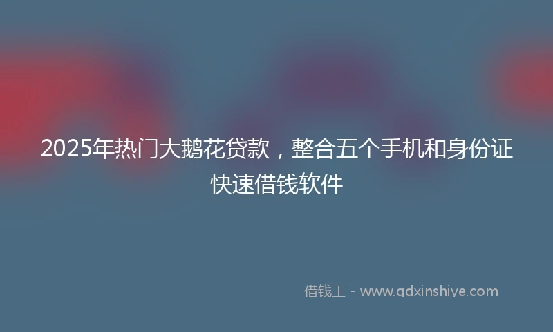 2025年热门大鹅花贷款，整合五个手机和身份证快速借钱软件