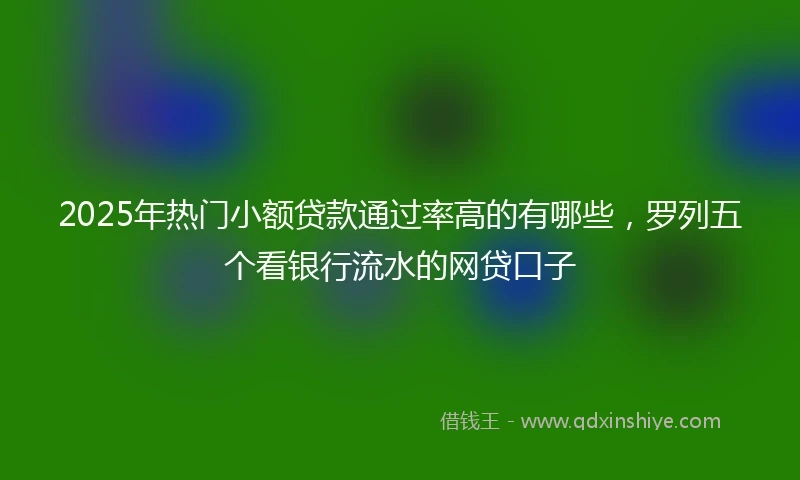2025年热门小额贷款通过率高的有哪些，罗列五个看银行流水的网贷口子