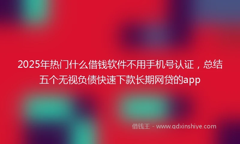 2025年热门什么借钱软件不用手机号认证，总结五个无视负债快速下款长期网贷的app