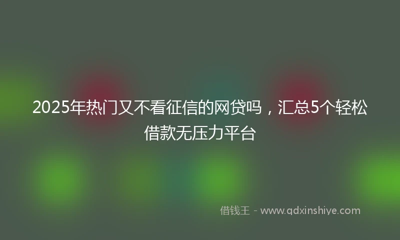2025年热门又不看征信的网贷吗，汇总5个轻松借款无压力平台