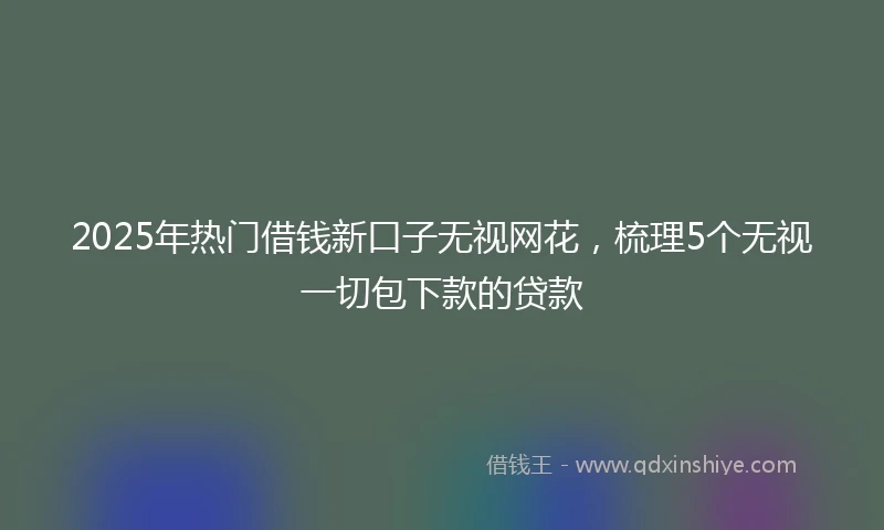2025年热门借钱新口子无视网花，梳理5个无视一切包下款的贷款
