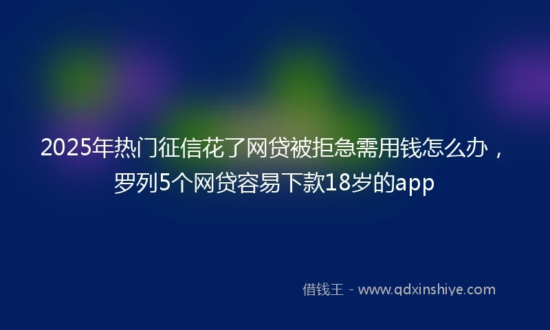 2025年热门征信花了网贷被拒急需用钱怎么办，罗列5个网贷容易下款18岁的app