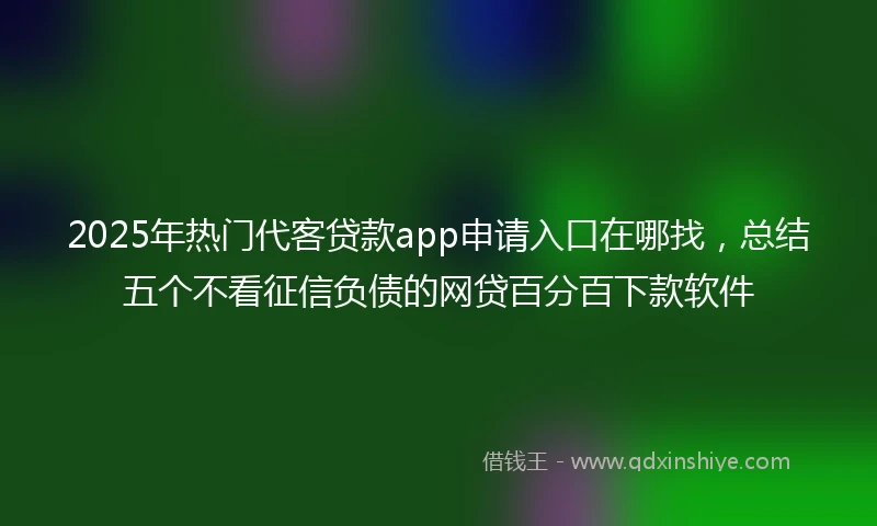 2025年热门代客贷款app申请入口在哪找，总结五个不看征信负债的网贷百分百下款软件
