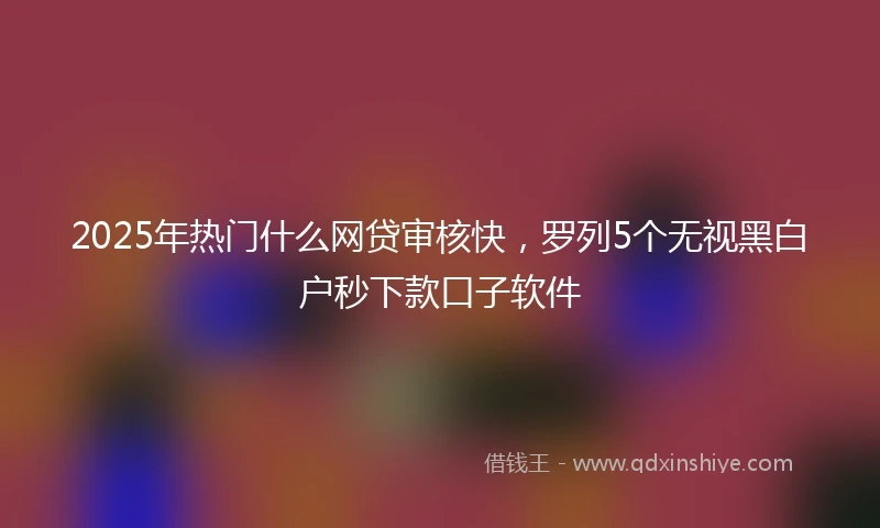 2025年热门什么网贷审核快，罗列5个无视黑白户秒下款口子软件
