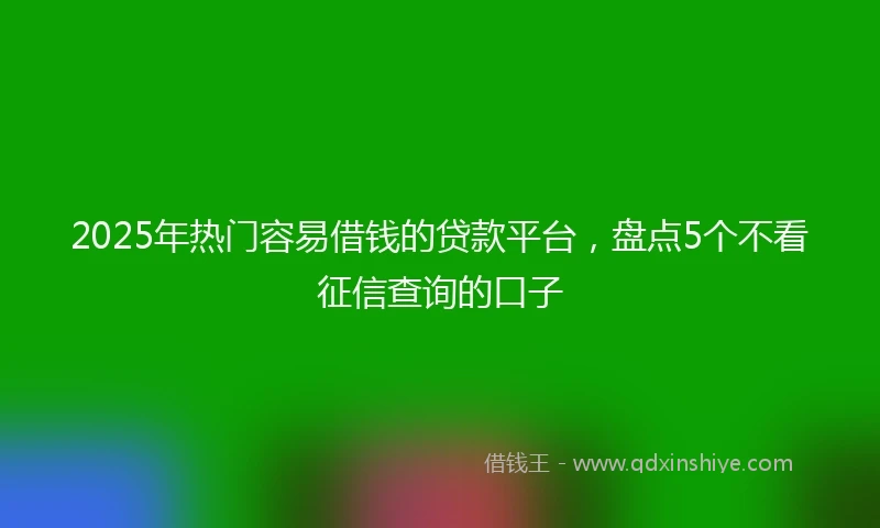 2025年热门容易借钱的贷款平台，盘点5个不看征信查询的口子
