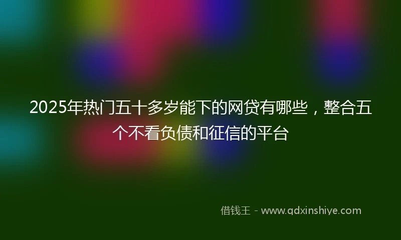 2025年热门五十多岁能下的网贷有哪些，整合五个不看负债和征信的平台