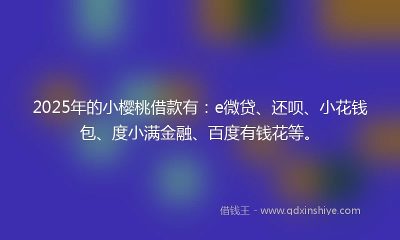 2025年的小樱桃借款有：e微贷、还呗、小花钱包、度小满金融、百度有钱花等。
